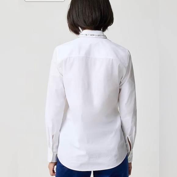 J. Crew Women’s Embellished button-up white shirt Size XS - Picture 3 of 9